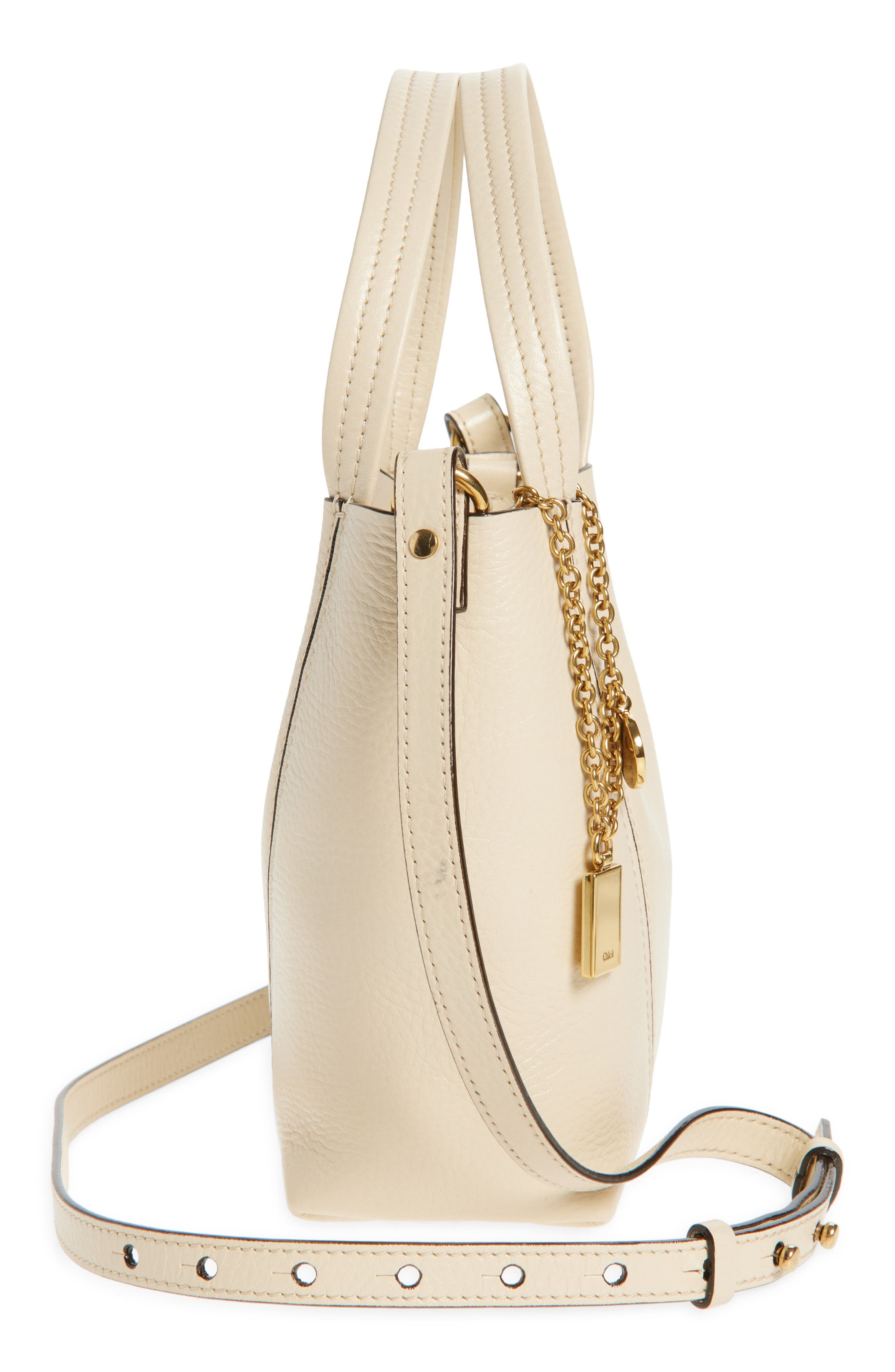 Chloé Small Spin Leather Crossbody Tote in Sweet Beige at Nordstrom - 7