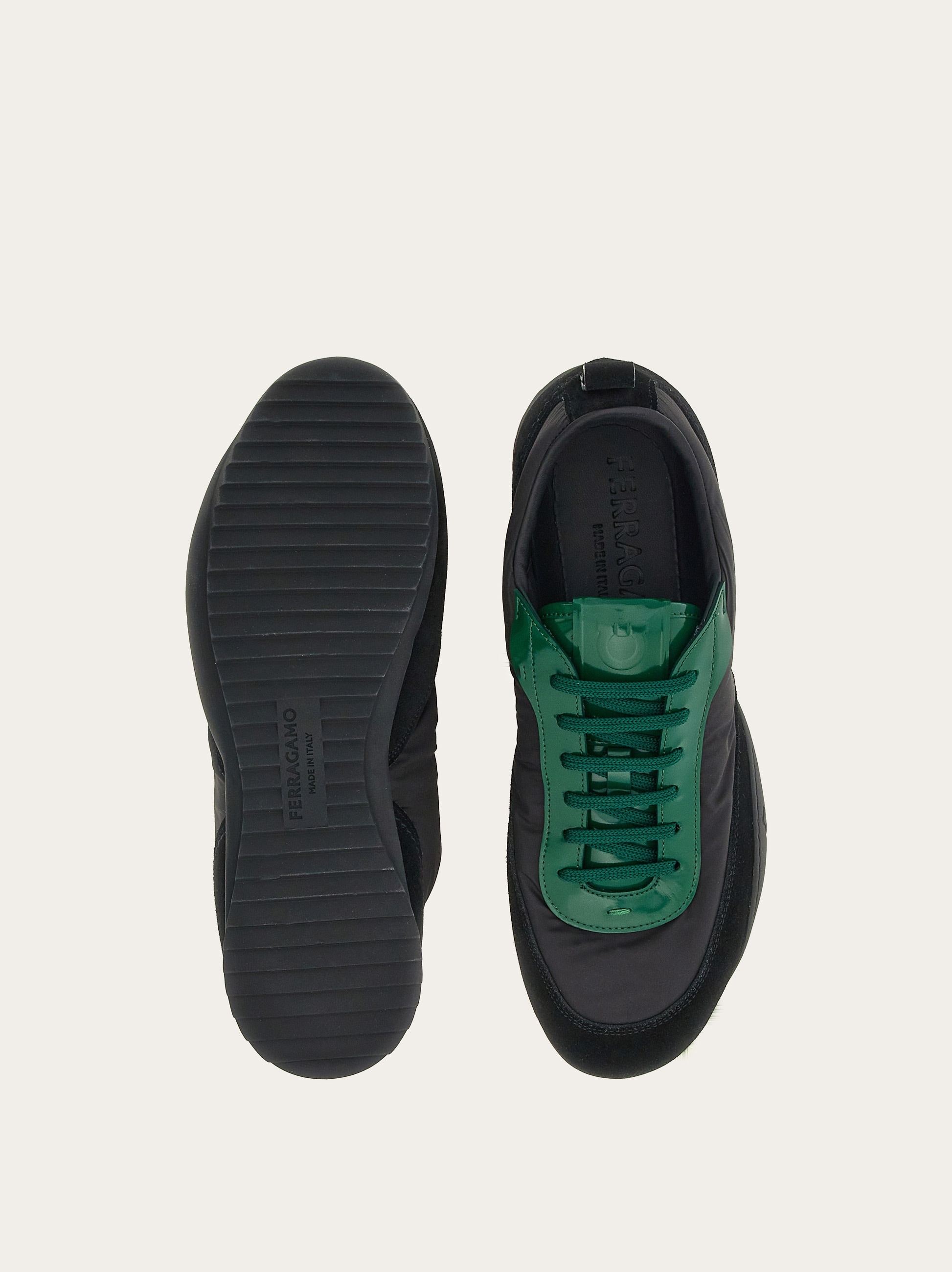 Sneaker with patent leather trim - 5