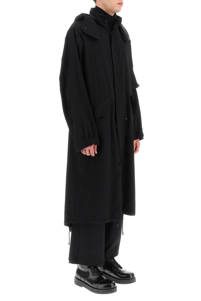 LIGHTWEIGHT WOOL HOODED COAT YOHJI YAMAMOTO 3