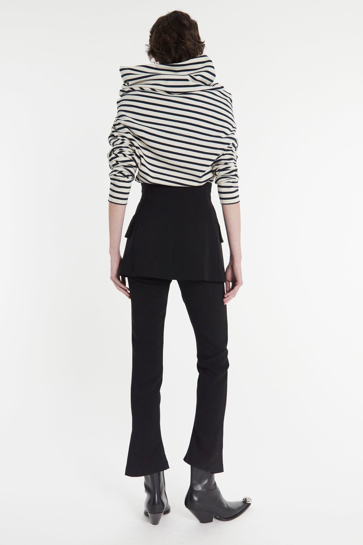 SLIM LEG TROUSER WITH BASQUE DETAIL BLACK - 3