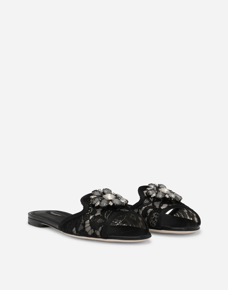 Slippers in lace with crystals - 2