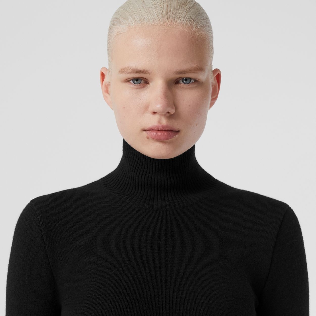 Jacket Detail Wool Turtleneck Sweater - 3