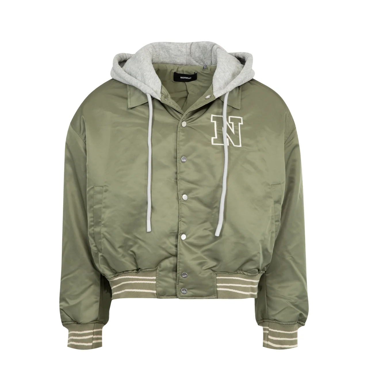 NYLON HOODED BOMBER - 1