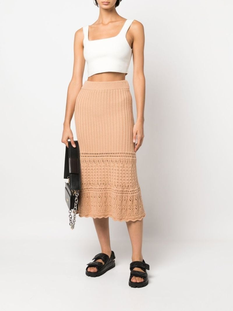 knitted mid-length skirt - 2