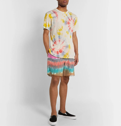 The Elder Statesman Wacky Boomslang Tie-Dyed Wool, Cashmere and Cotton-Blend Drawstring Shorts outlook