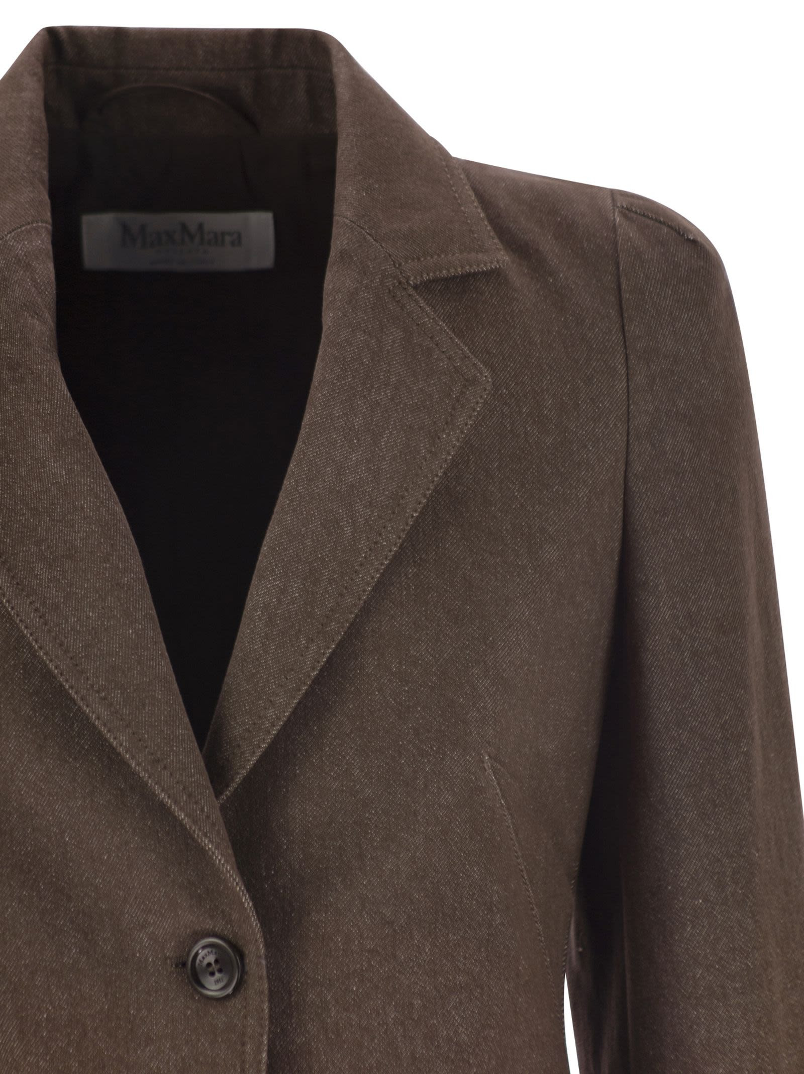 Maxmara Women Agguati - Denim-Effect Cotton Blazer - 4