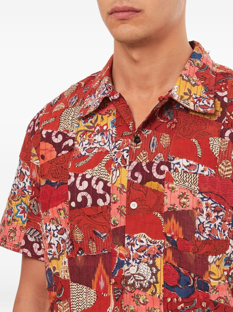 patchwork button-closure shirt 4