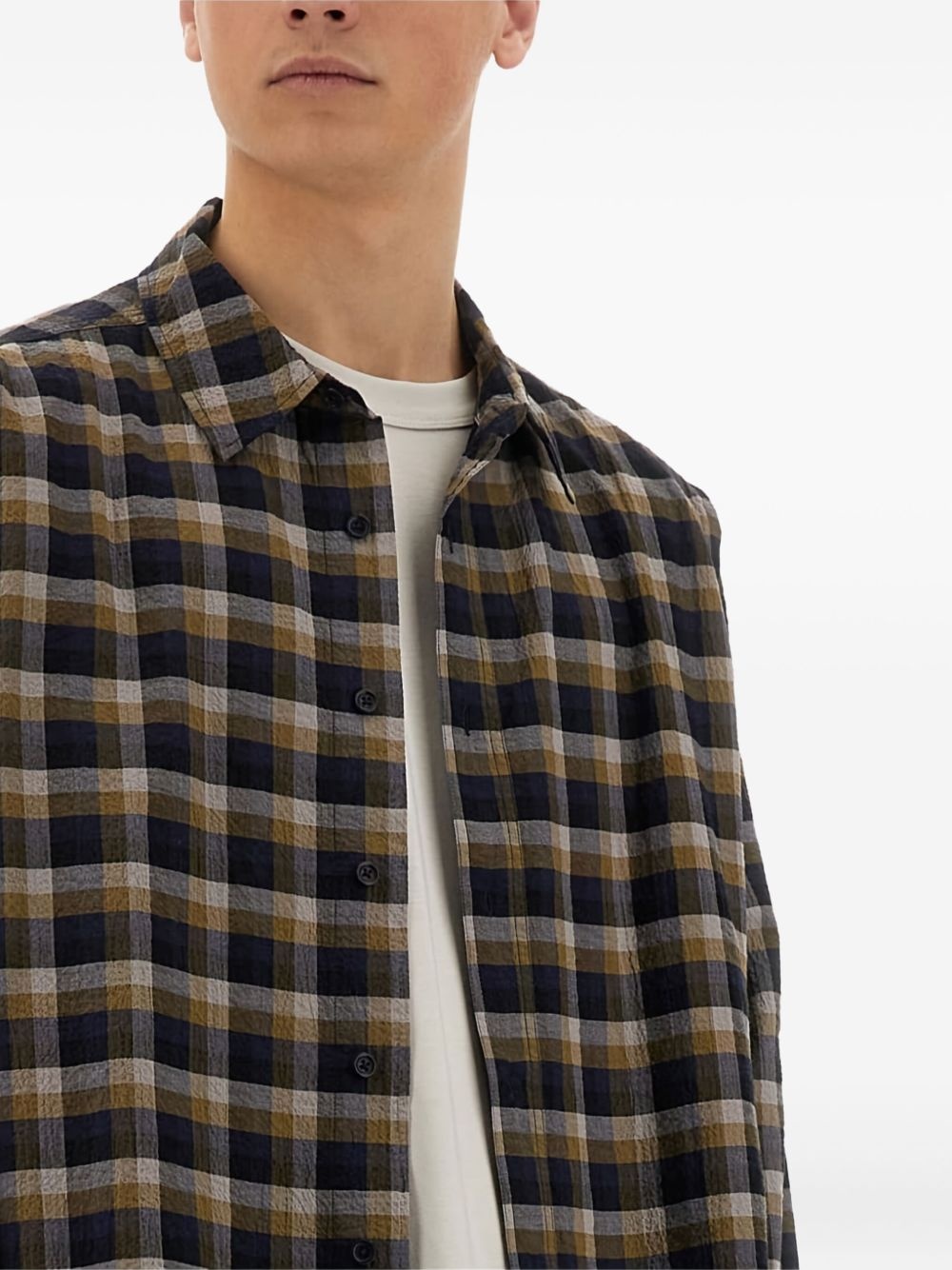 BB checked button-up shirt - 3