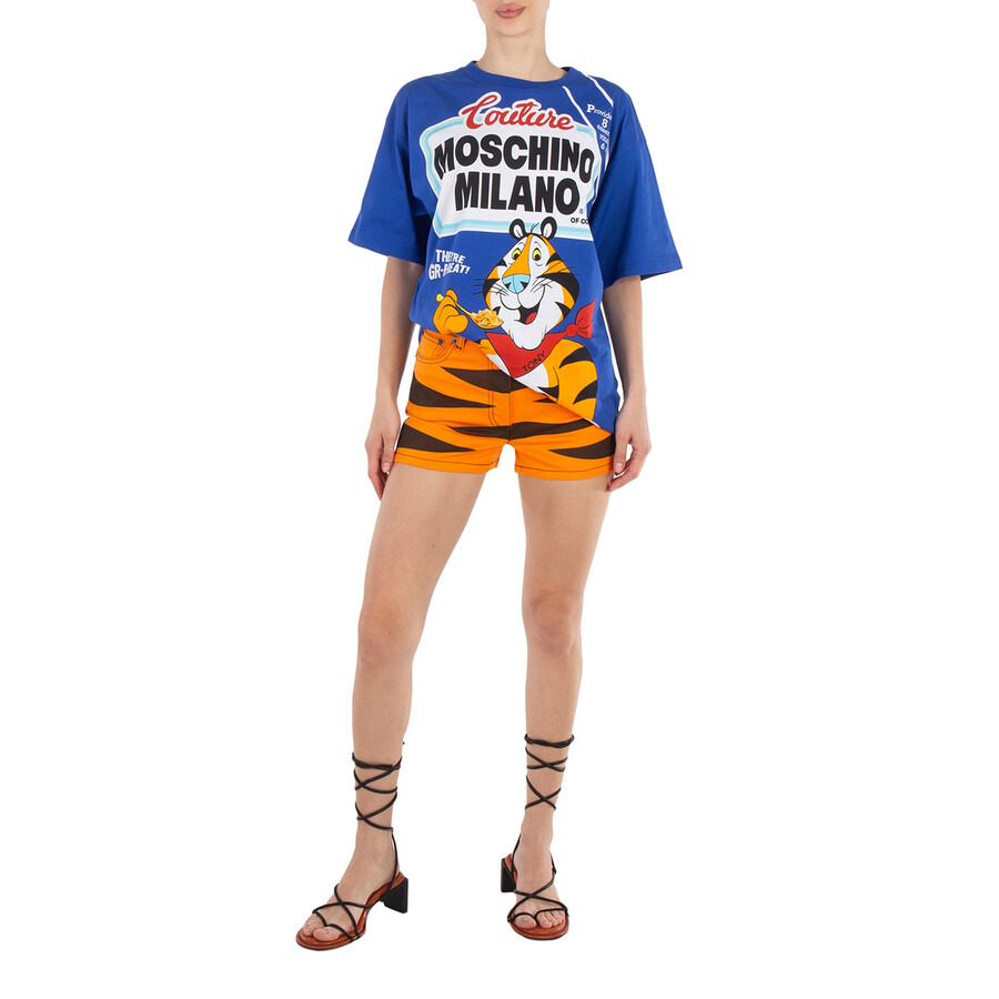 Moschino Tony The Tiger Oversized T-Shirt In Blue - 6