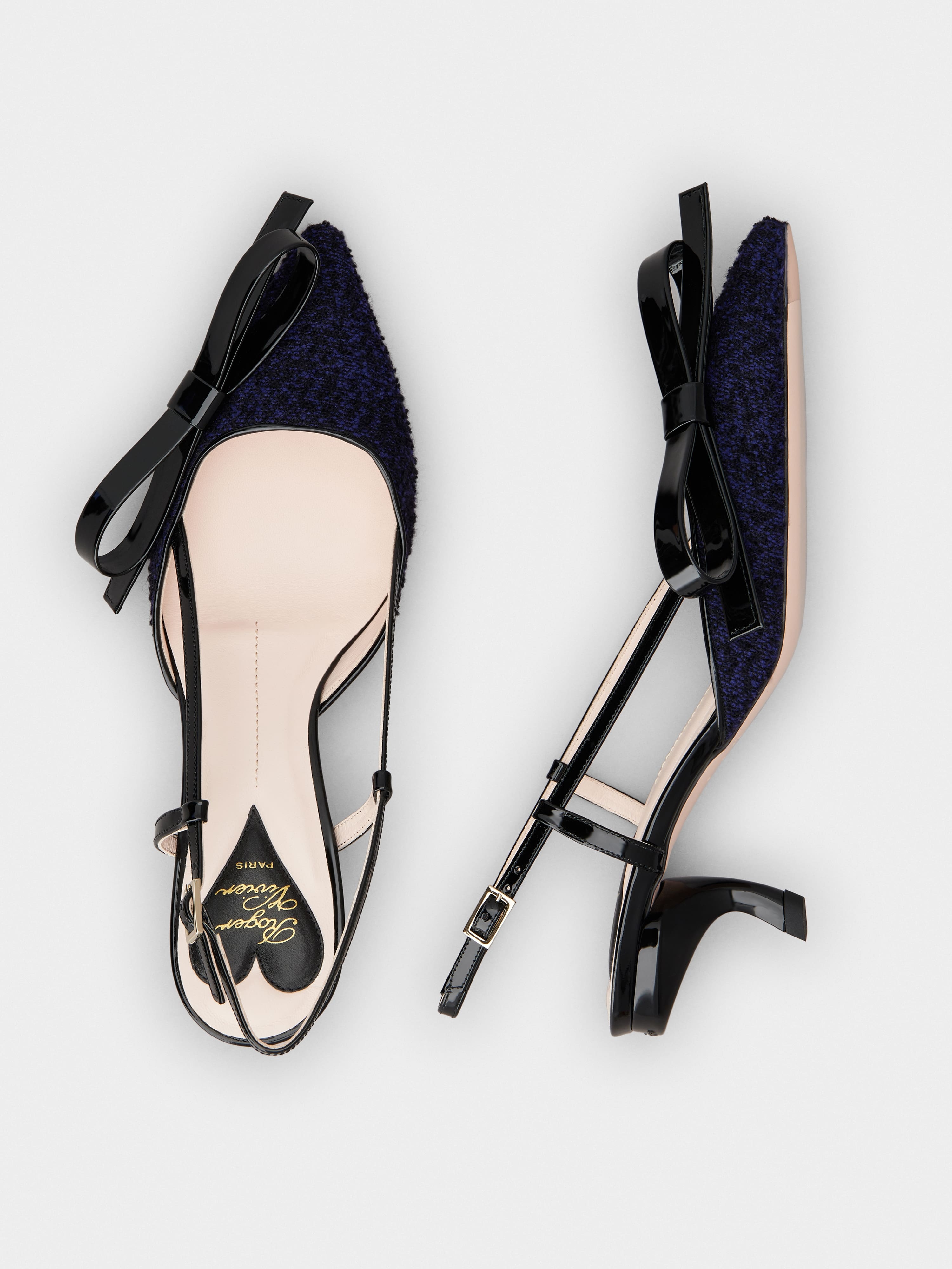 Virgule Bow Slingback Pumps in Fabric - 4