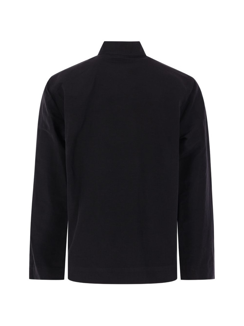 UMITBENAN band-collar chest-pocket shirt outlook