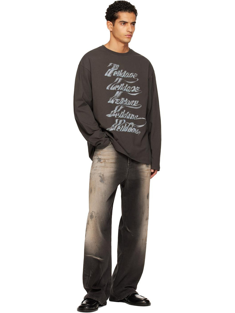 We11done Gray Se11done Multi-Logo Long Sleeve T-shirt outlook