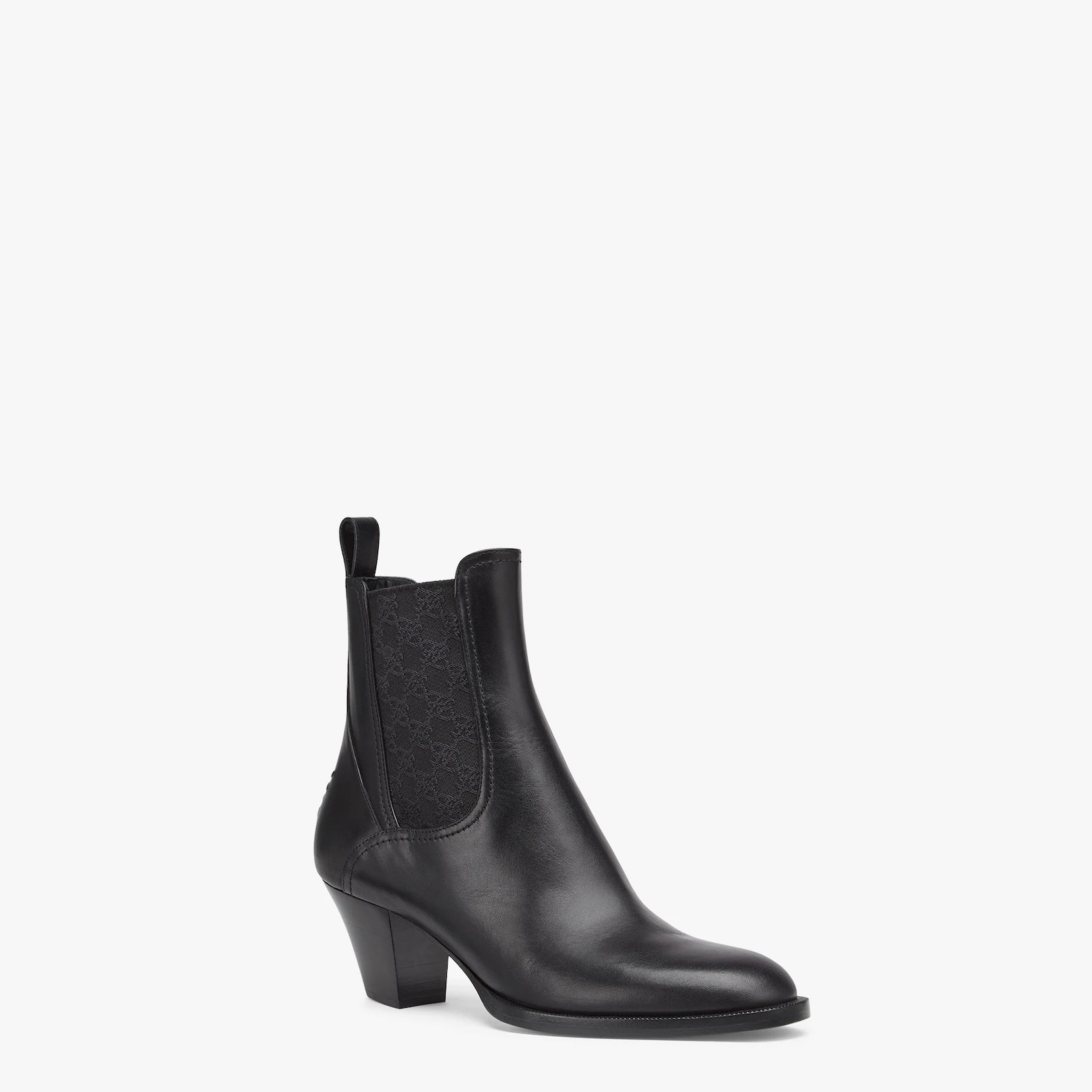 Black leather boots with medium heel - 2