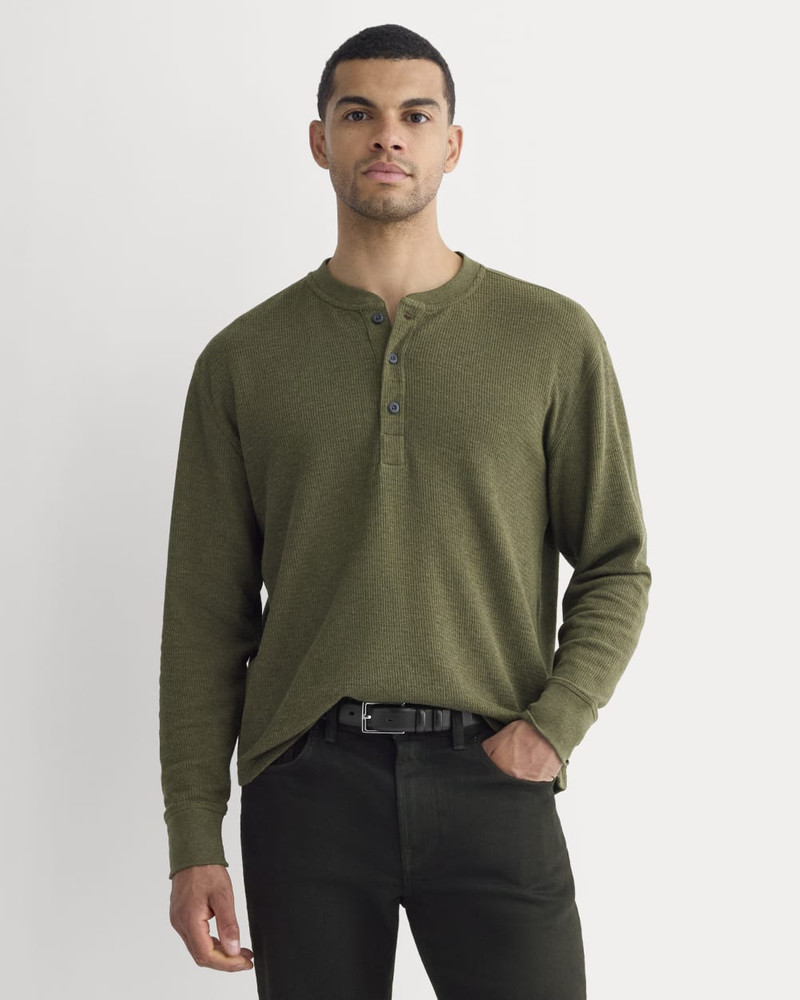 EVERLANE THERMAL HENLEY IN COZY WAFFLE outlook