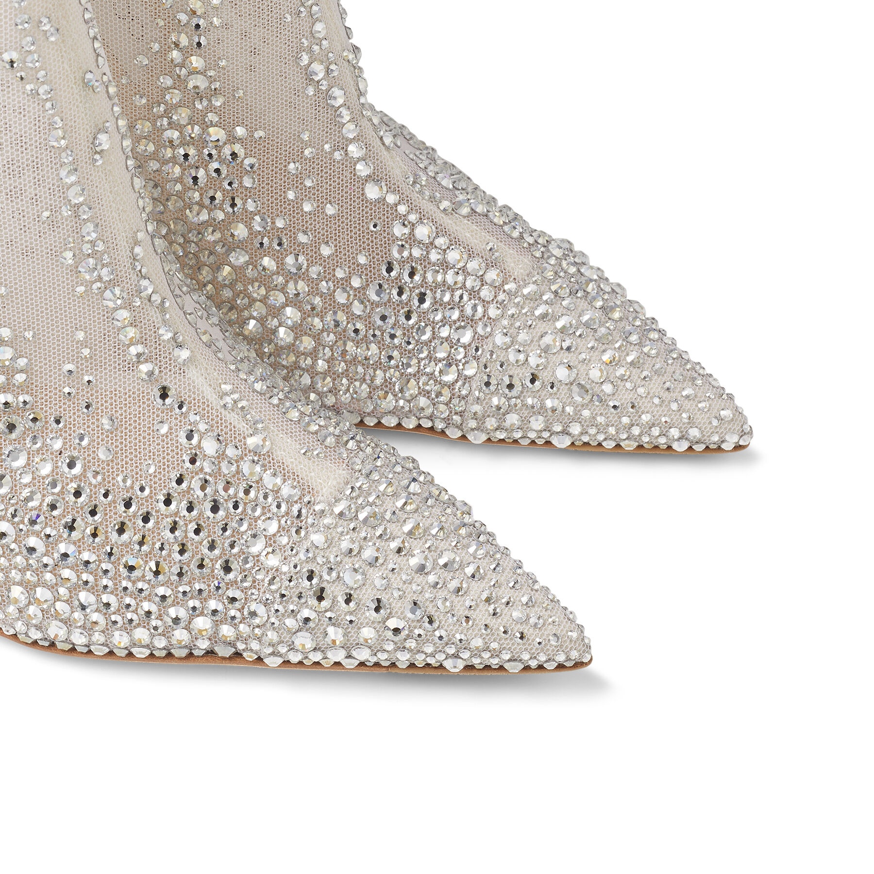 Gardenia 100
White Dégradé Crystal and Mesh Ankle Boots - 4