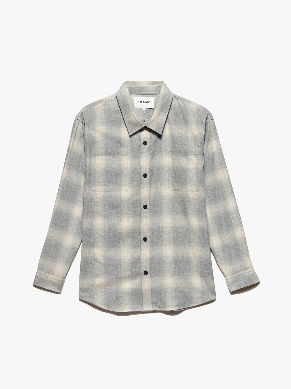 Plaid Flannel Shirt in Grey/Oatmeal Plaid - 1