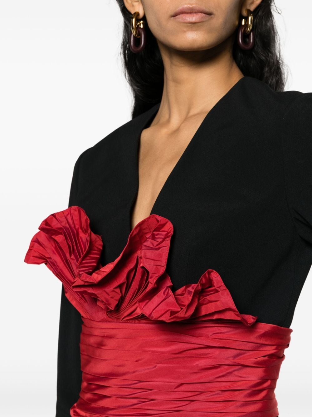 ruffle-detail flared jumpsuit - 5