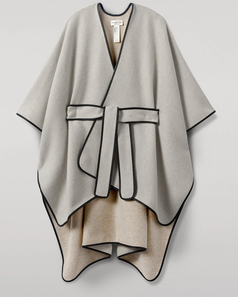 Belted Cream Cashmere Cape - 1