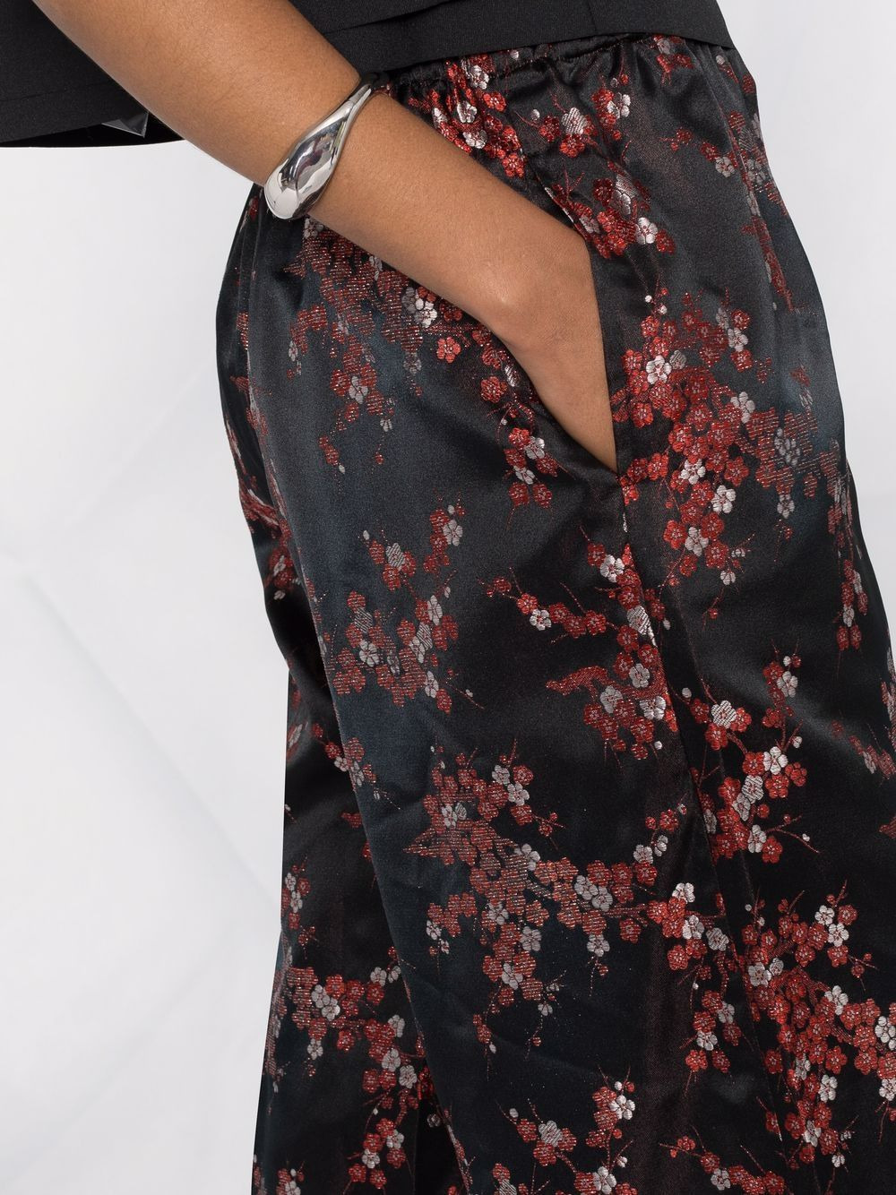 floral-print cropped trousers - 3