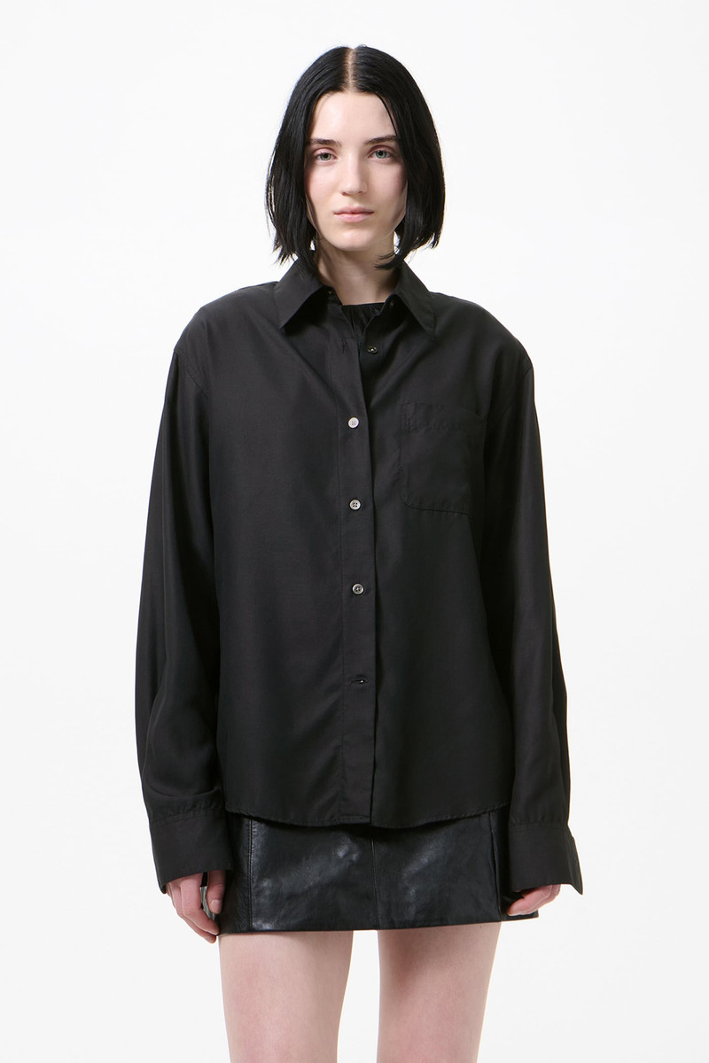Forever Shirt Black Liquid Tencel 3