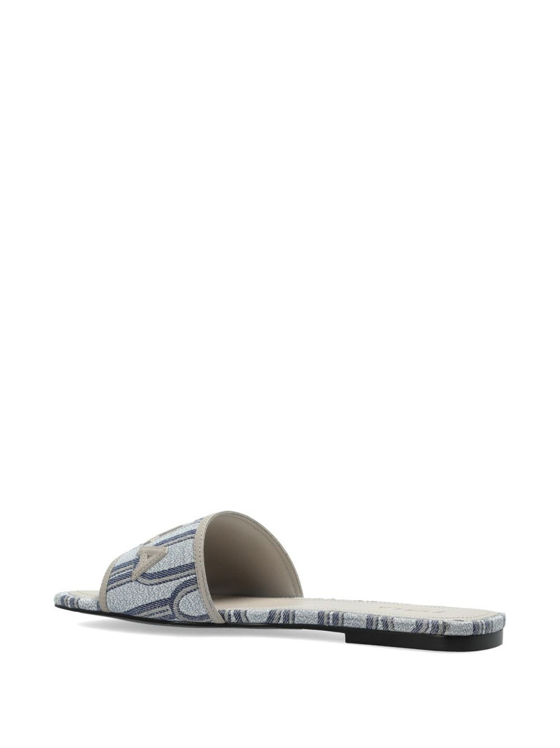 logo striped flat sandals 4