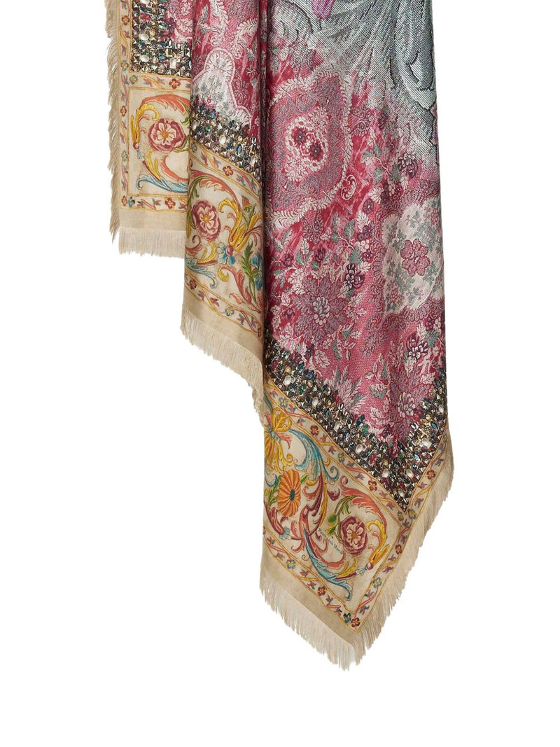 Pierre-Louis Mascia floral-pattern fringed-edges scarf outlook