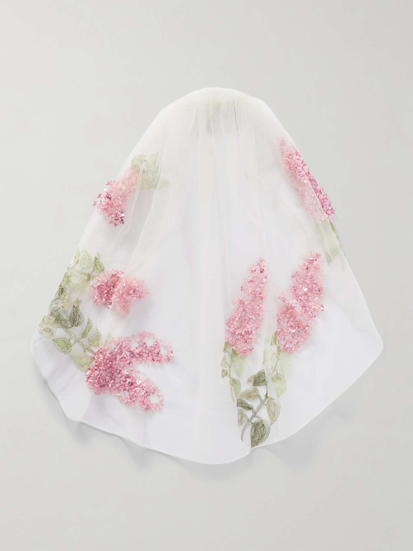 Embellished embroidered tulle veil - 1