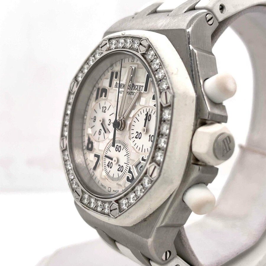 Pre-owned Audemars Piguet Royal Oak Offshore Chronograph Diamond Silver Dial Men's Watch 26048SK.ZZ. - 3
