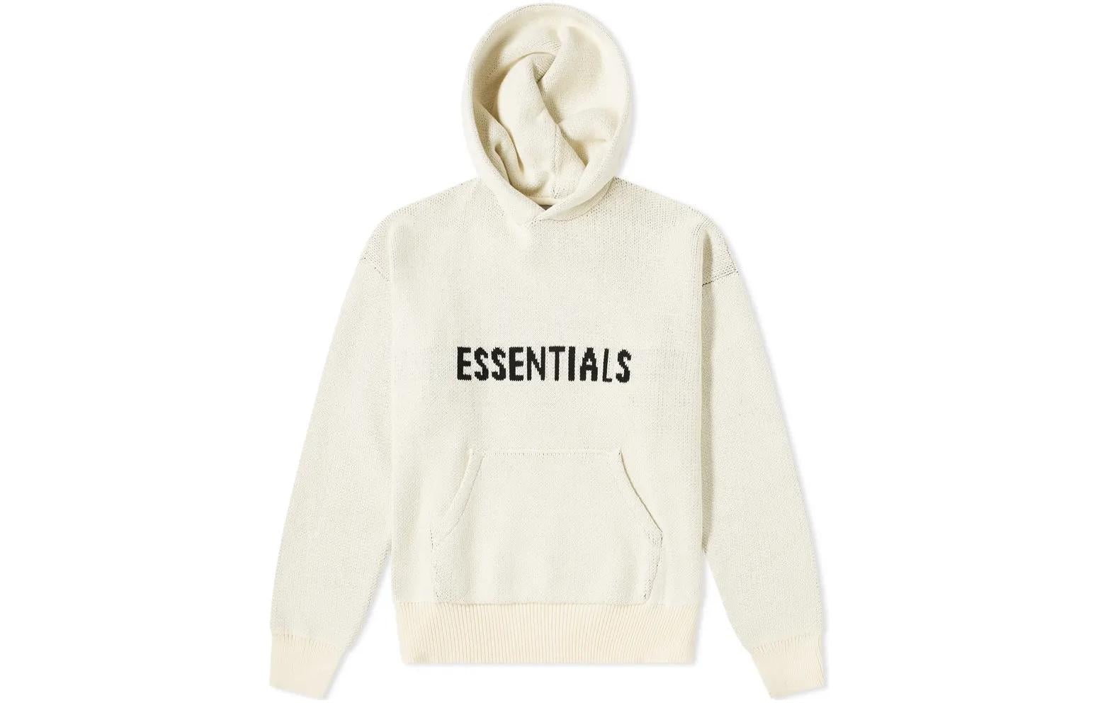 Fear of God Essentials FW21 Knit Logo Hoodie 'Buttercream' FOG-FW21-1229 - 2