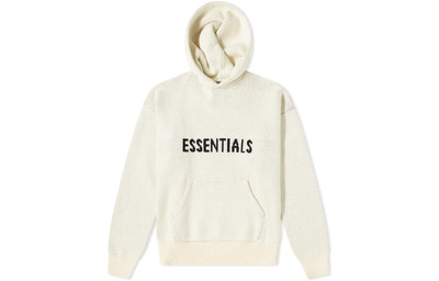 ESSENTIALS Fear of God Essentials FW21 Knit Logo Hoodie 'Buttercream' FOG-FW21-1229 outlook