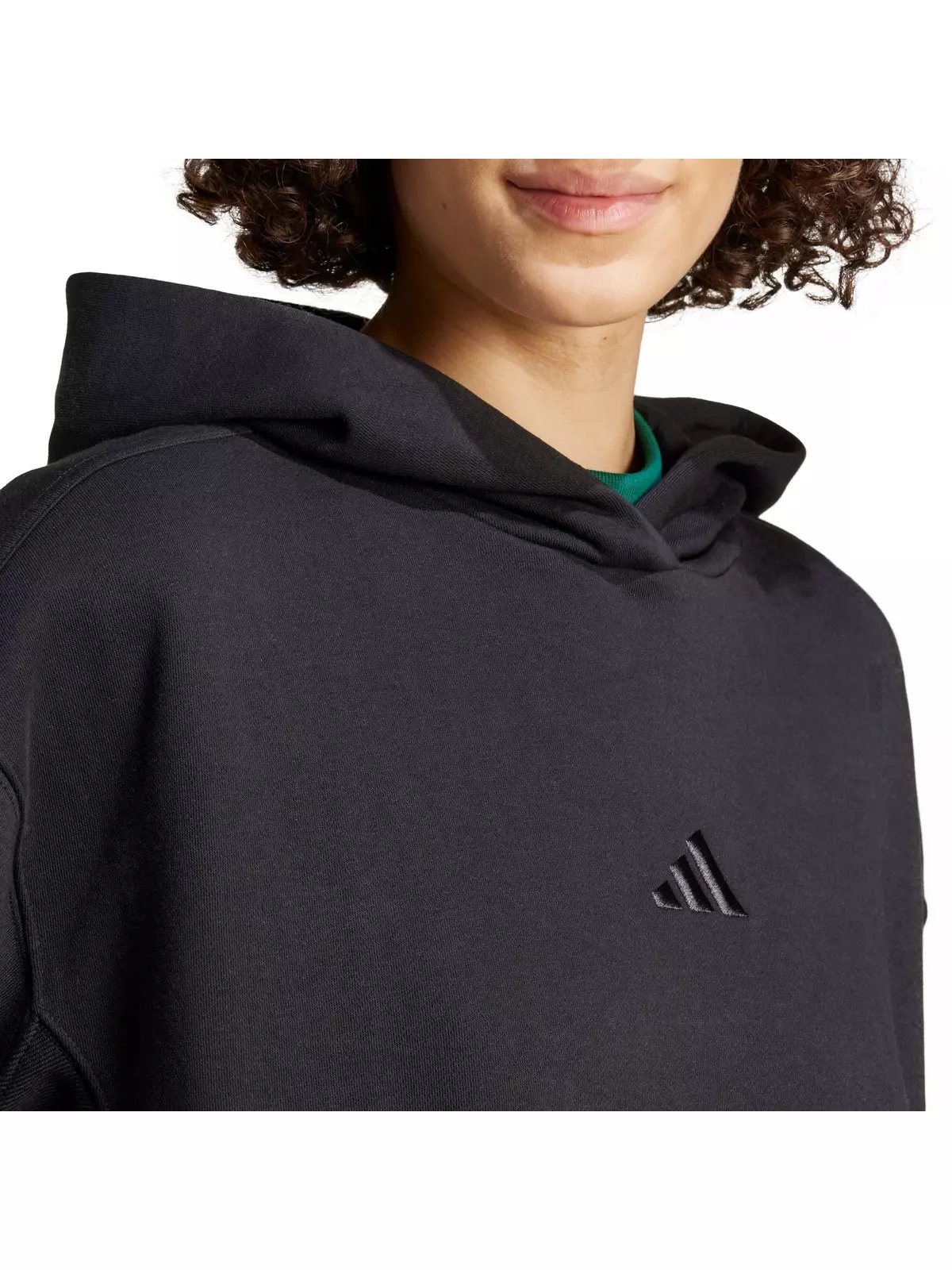 Women's All SZN Fleece Loose Hoodie -Black - 3