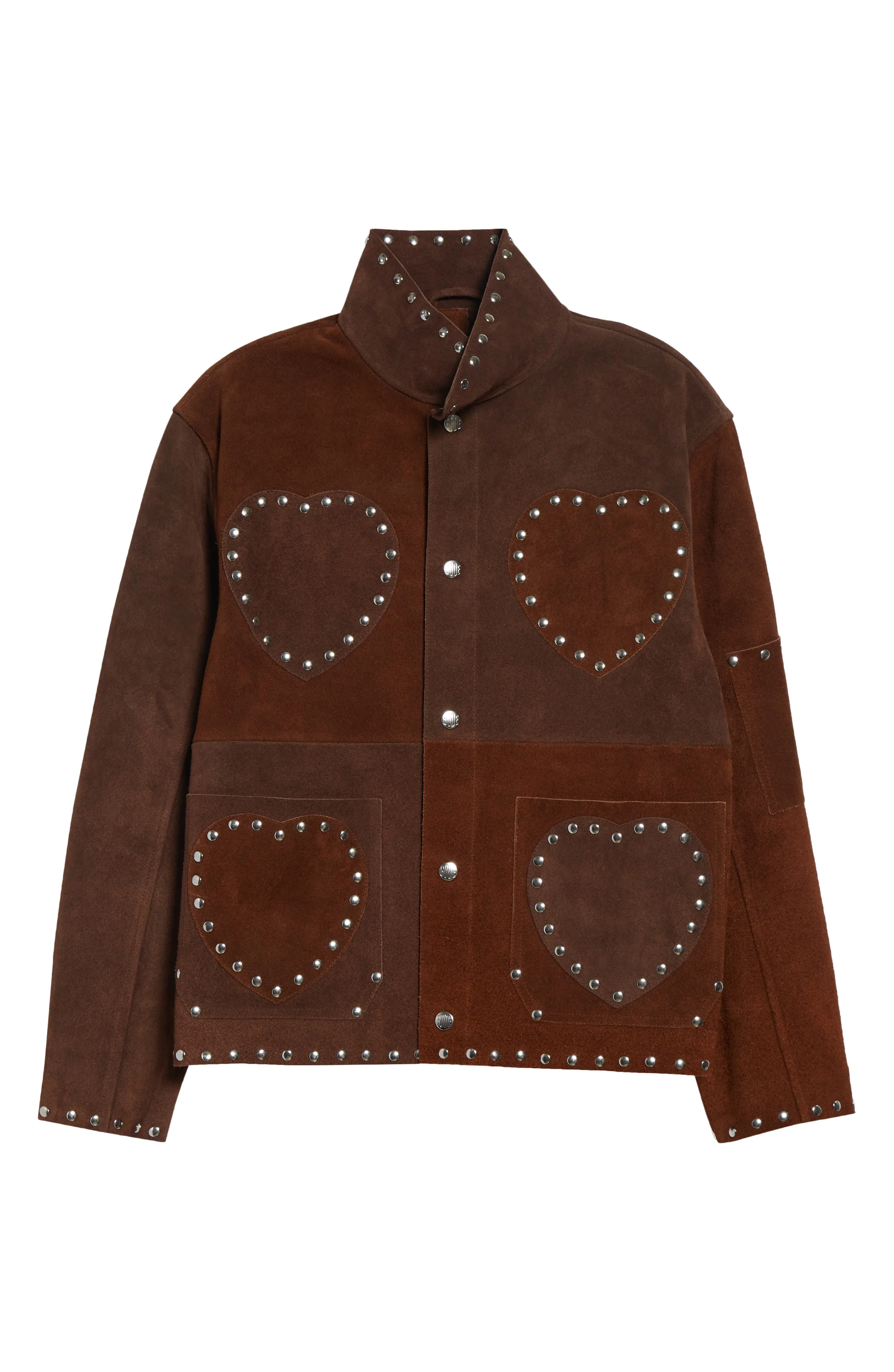 Bode Hearts Suede Welding Jacket in Brown Tan at Nordstrom - 1