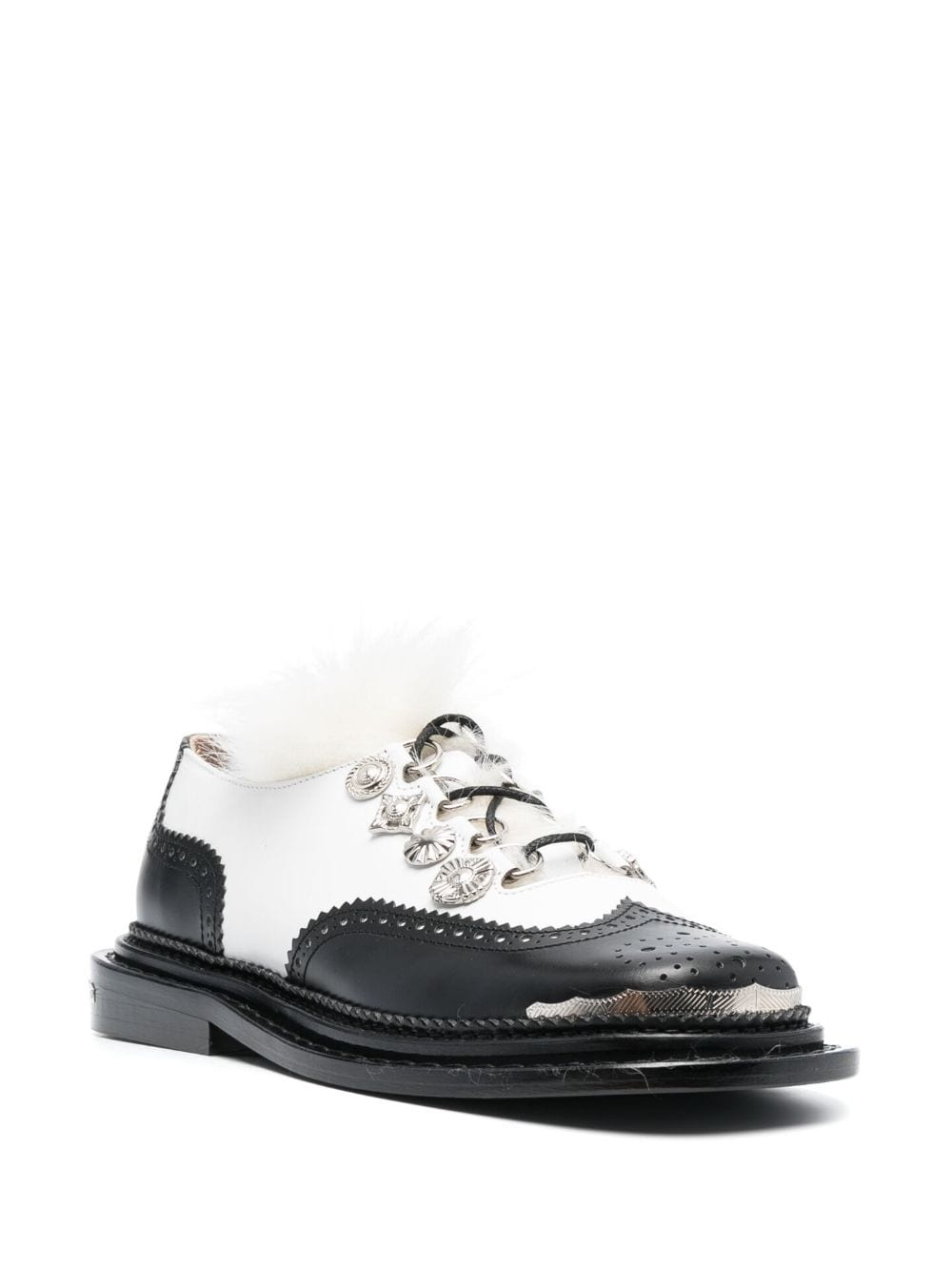 two-tone 35mm embellished oxford shoes - 2