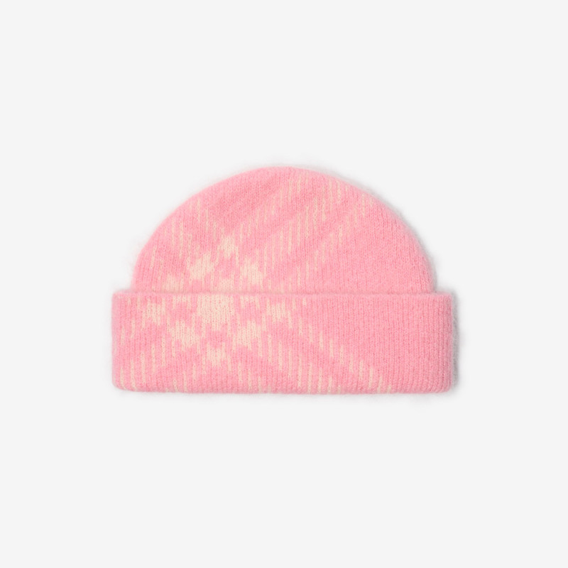 Burberry Check Mohair Wool Blend Beanie outlook