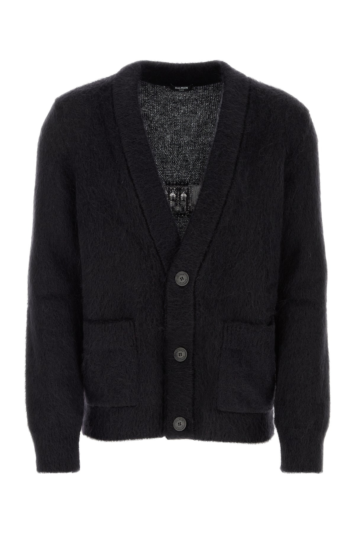 Black mohair blend cardigan - 1