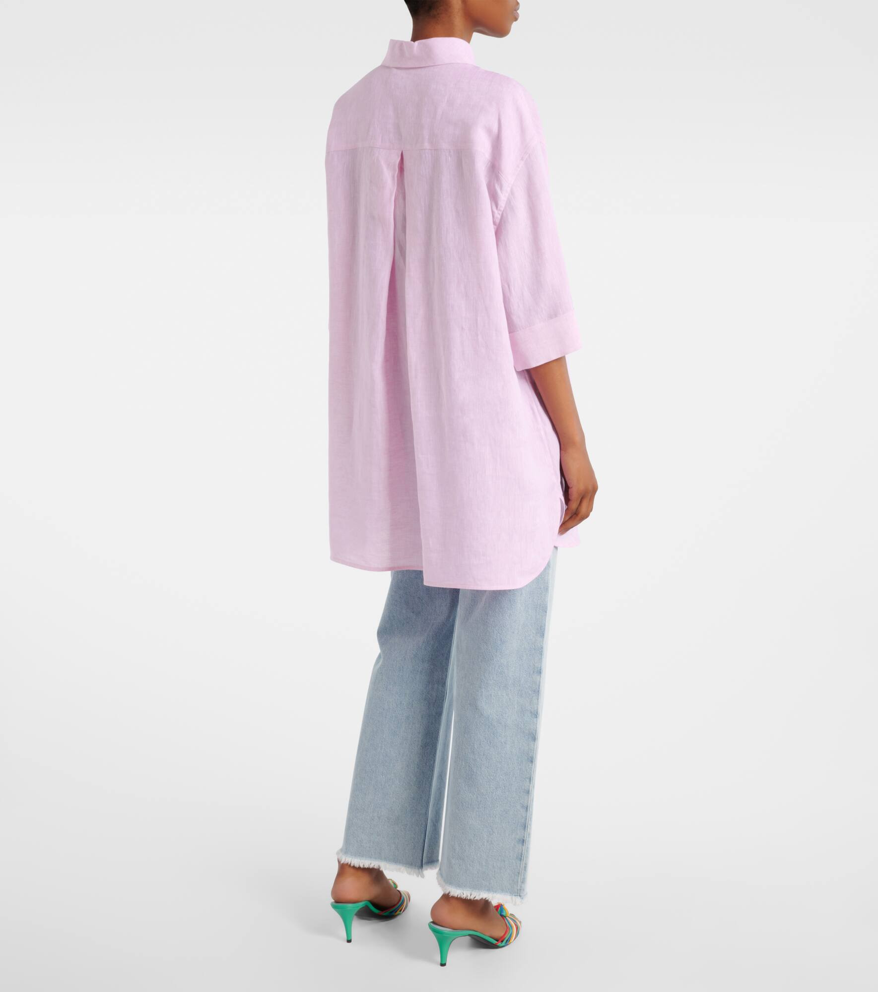 Oversized linen polo shirt - 3