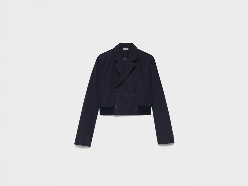 WOMENS CROPPED BLAZER IN NAVY 1