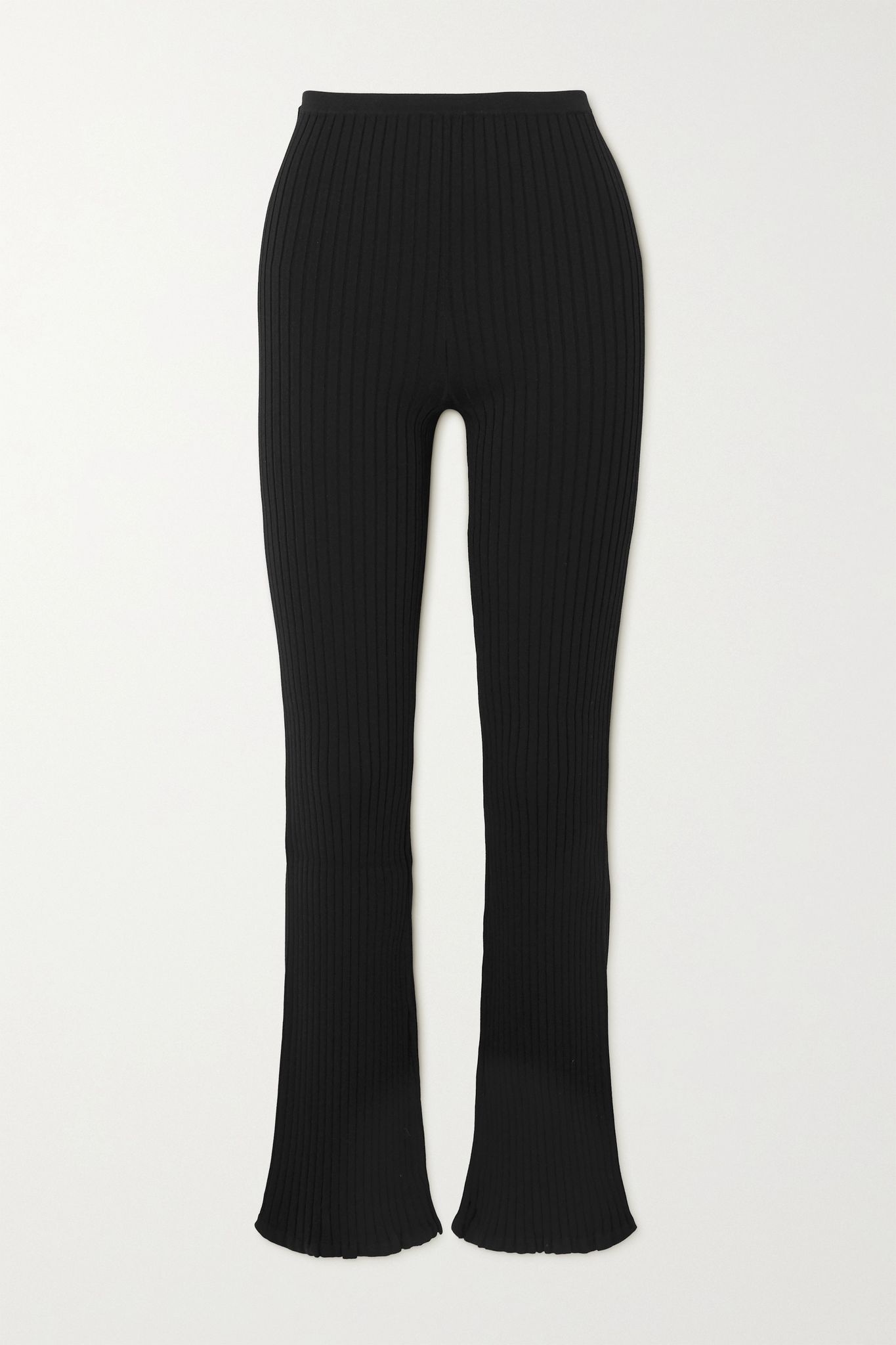 Ry ribbed-knit flared pants - 1