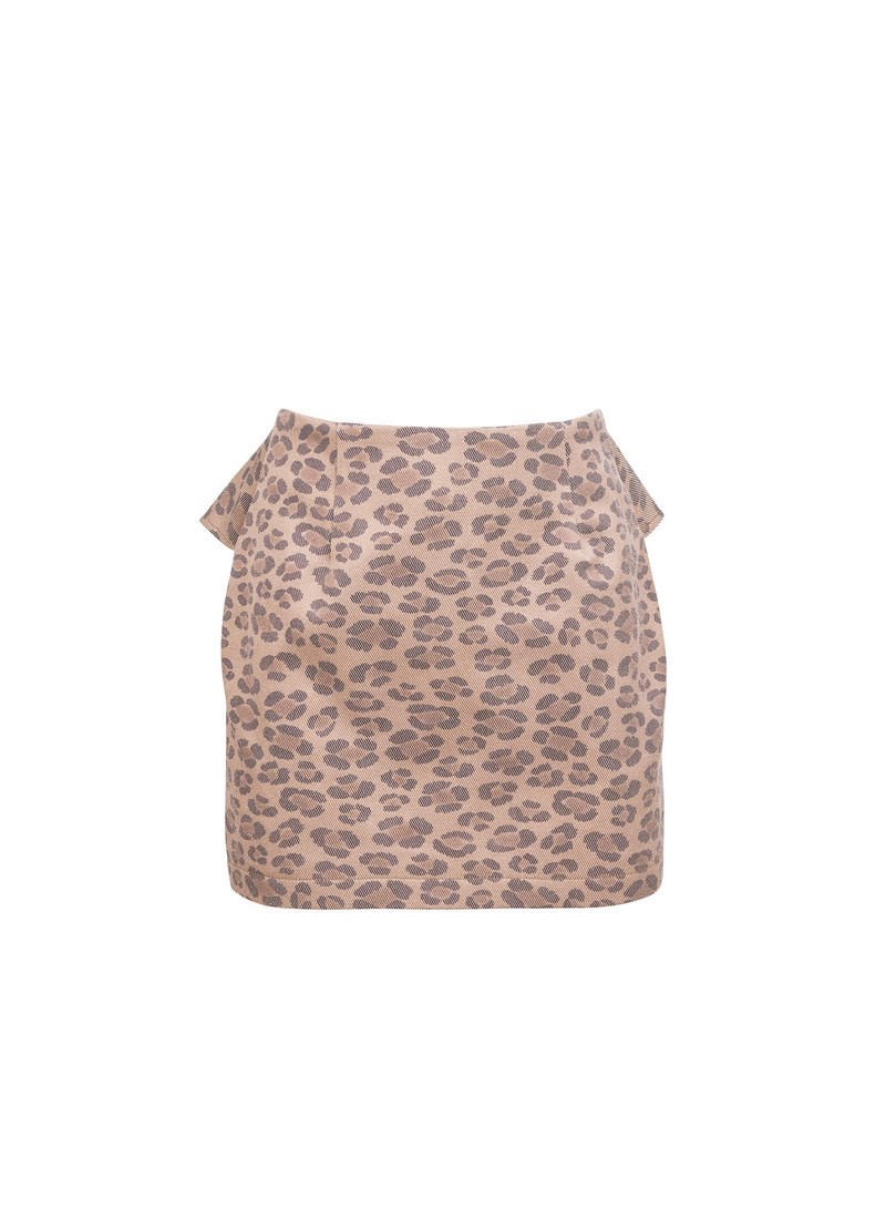 Leopard Twill Mini Skirt 4