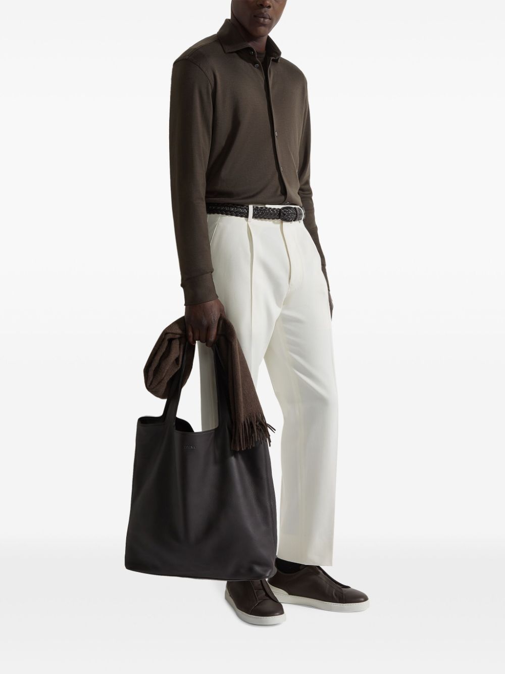 long-sleeve point-collar shirt - 2