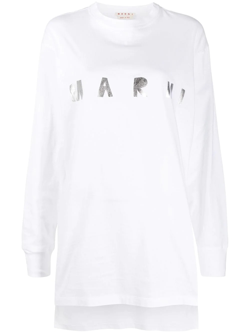 long-sleeved metallic logo T-shirt - 1