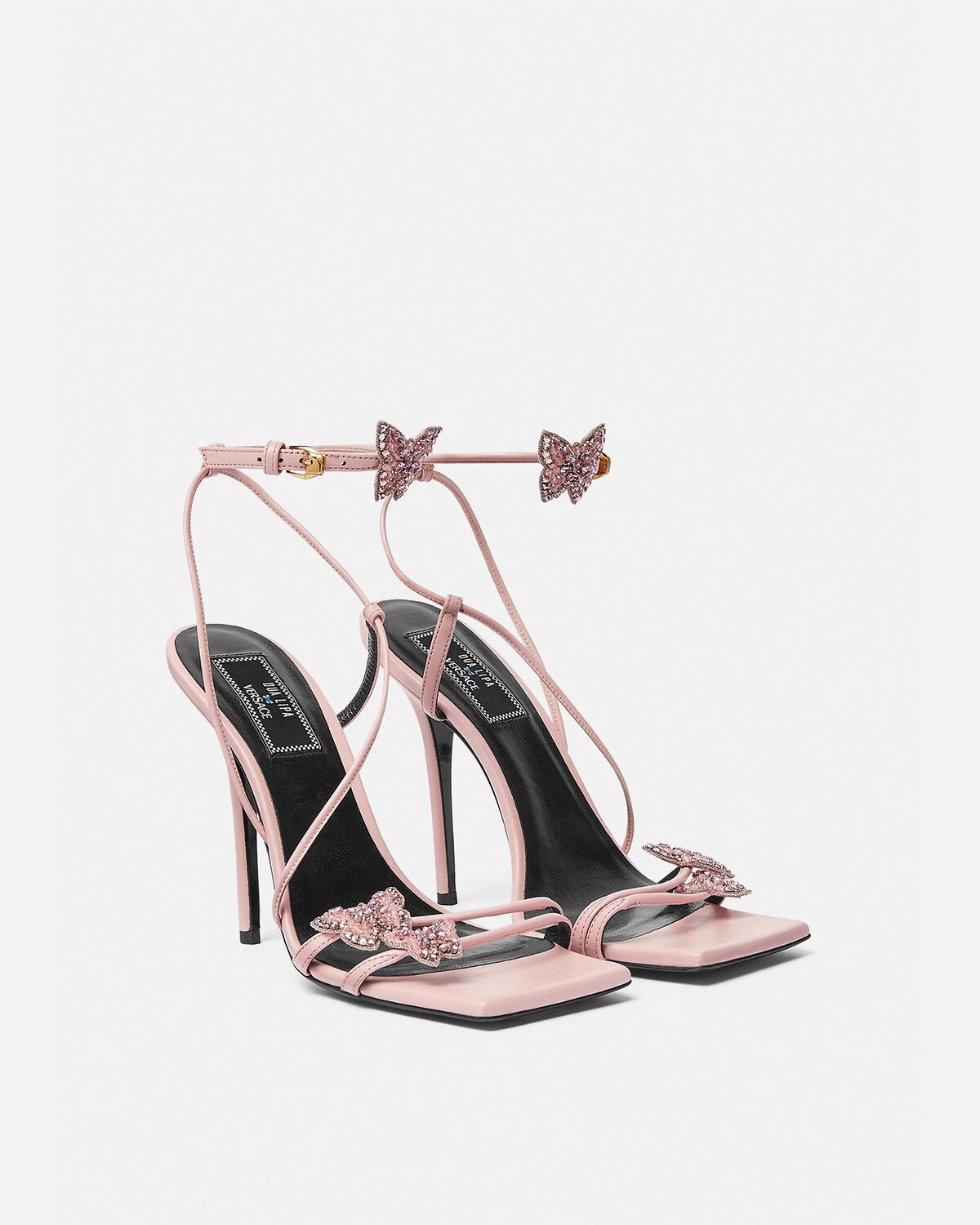 Crystal Butterflies Satin Sandals - 2