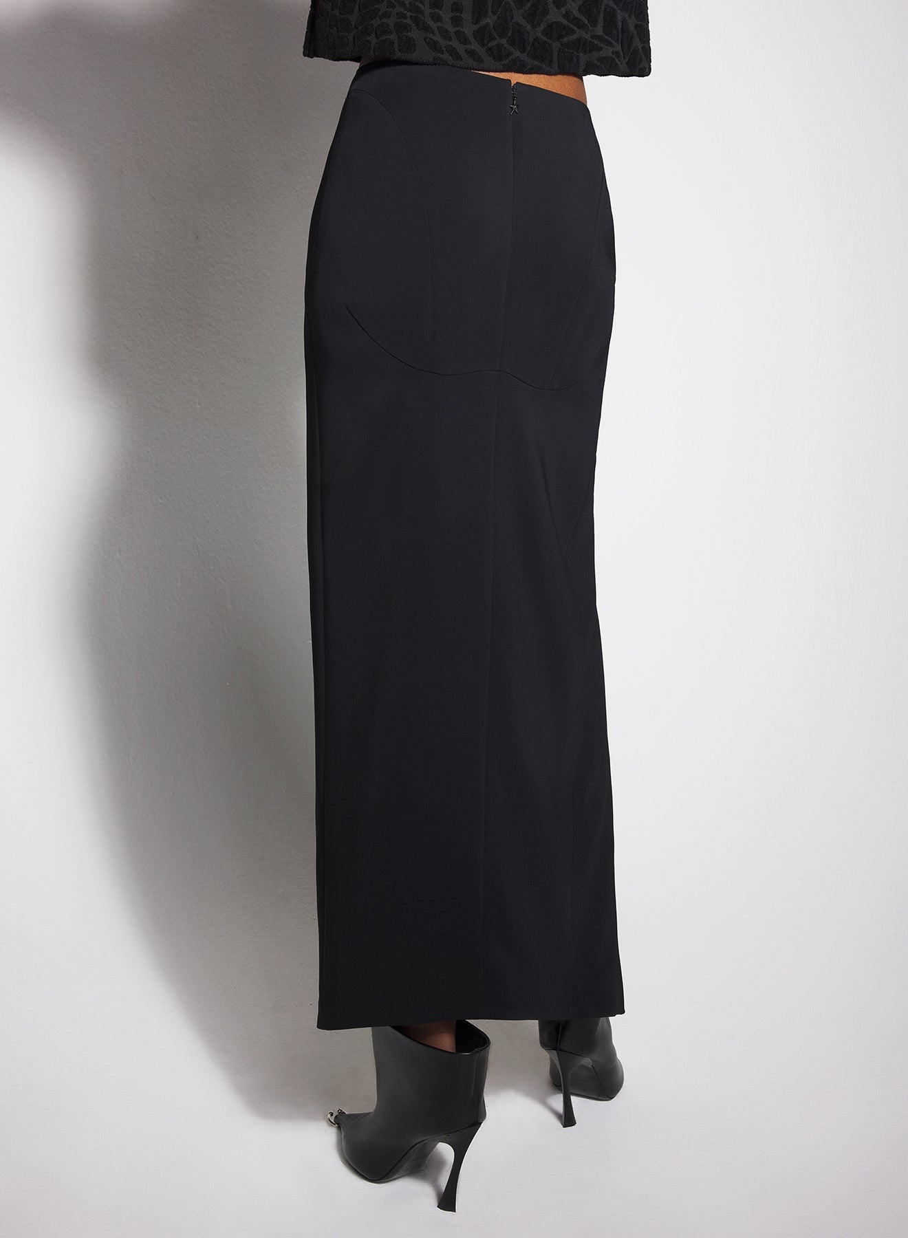 black pierced pencil skirt - 3