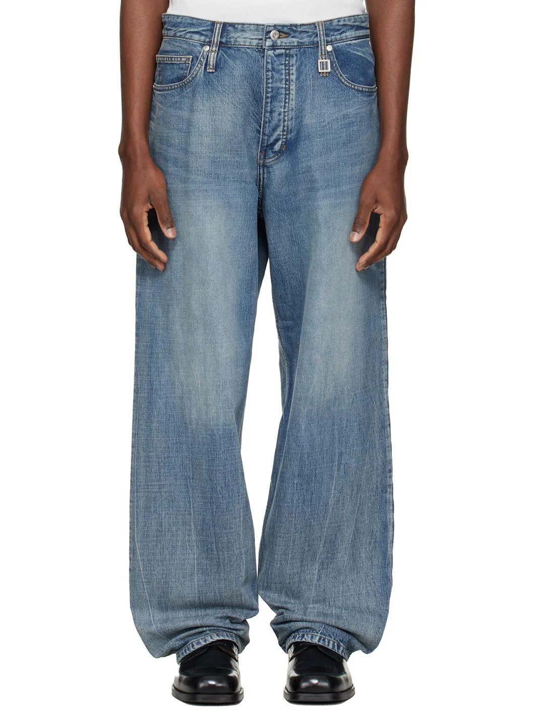 Blue Semi-Wide Jeans - 1