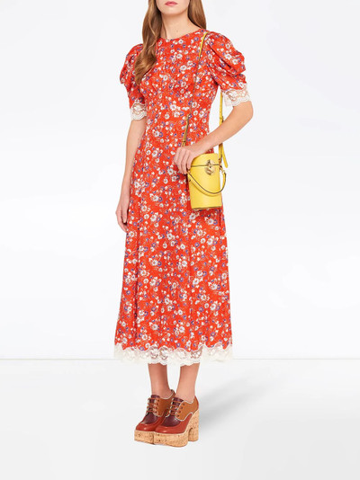 Miu Miu floral print lace trim dress outlook