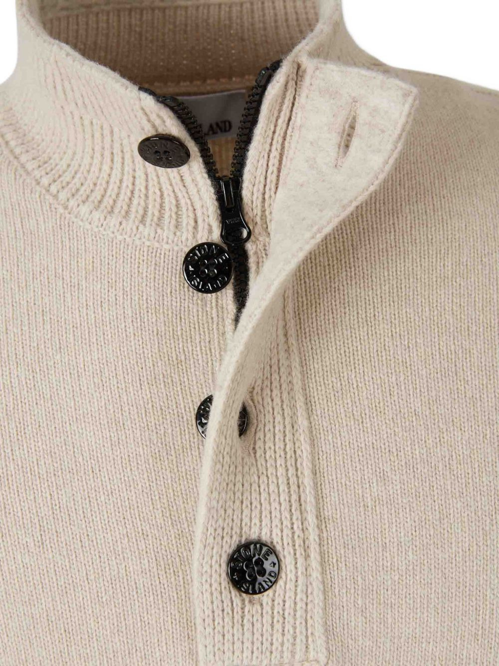 turtleneck button sweater - 3