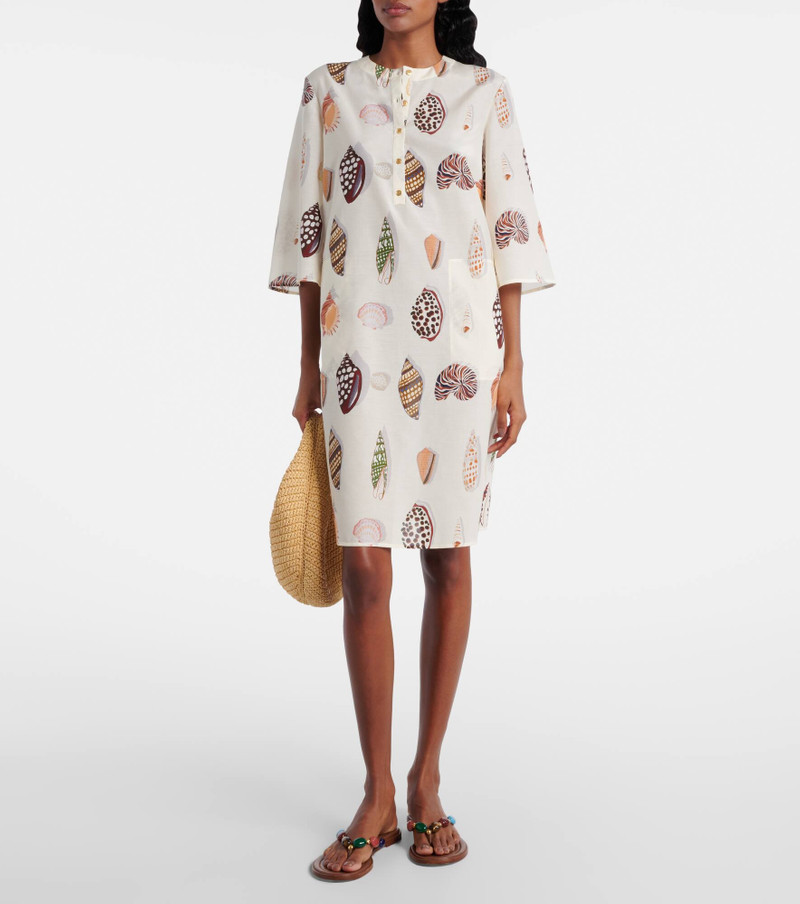 ERES Creme printed coton and silk minidress outlook