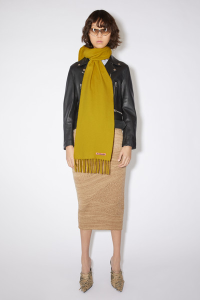 Acne Studios Fringe wool scarf - skinny - Acid yellow outlook