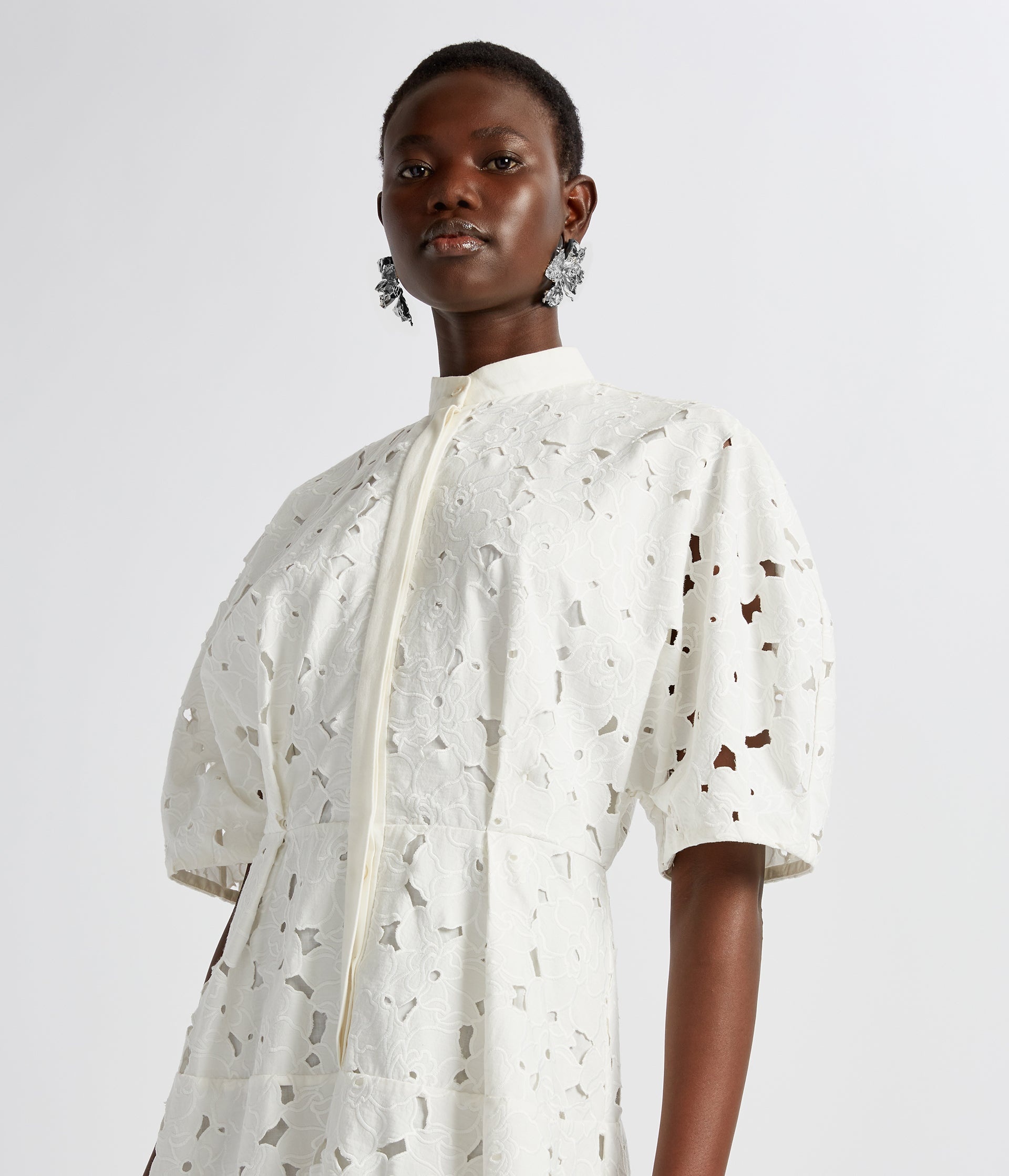 SHORT SLEEVE MIDI SHIRT DRESS - 4