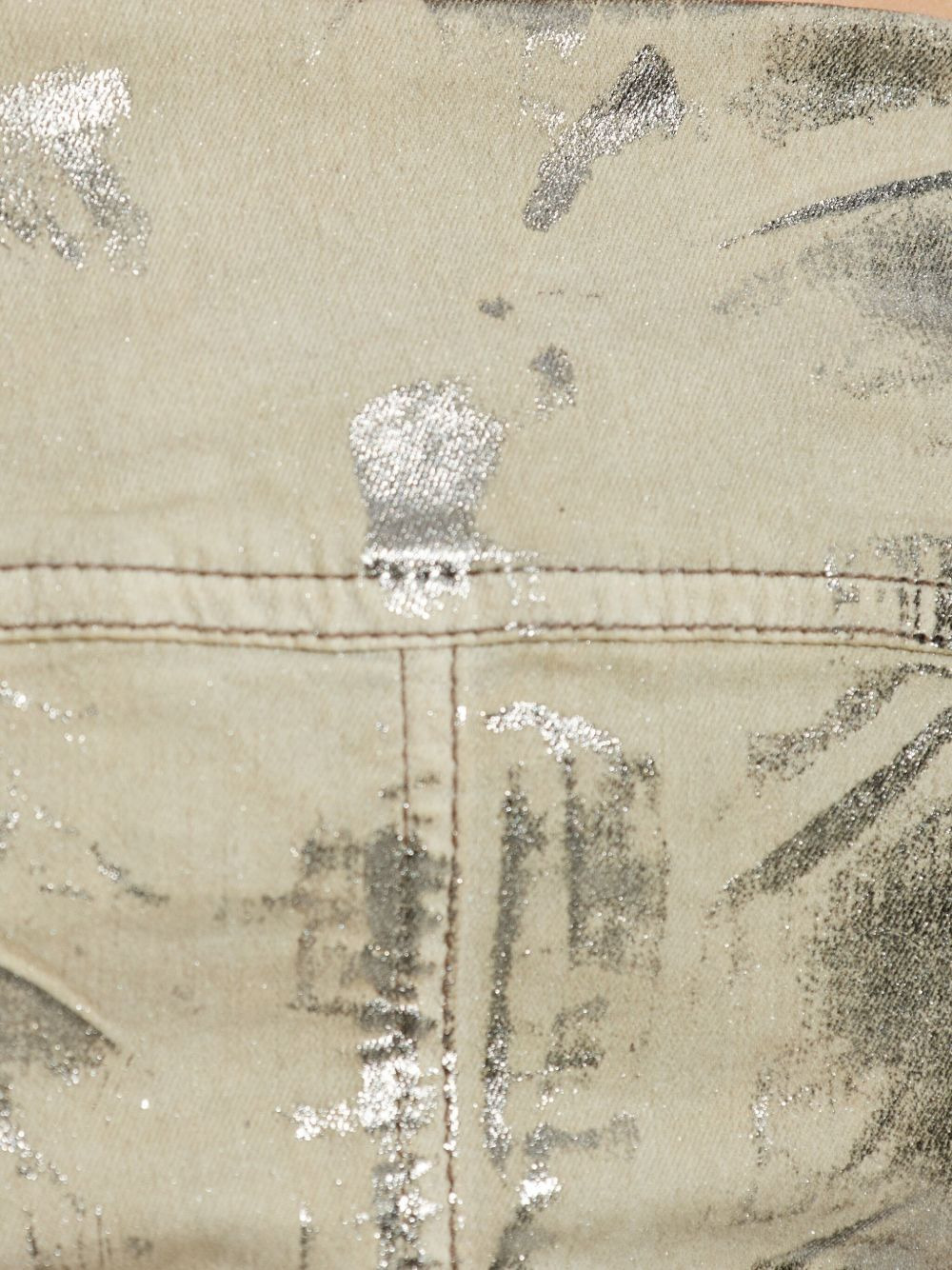 metallic-effect frayed-edge top - 5